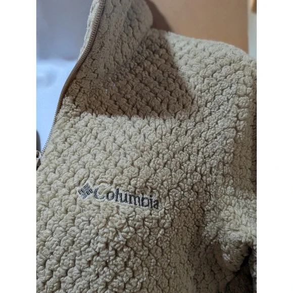Columbia Women's Sherpa Full Zip Ivory Jacket Sz S - Picture 3 of 8